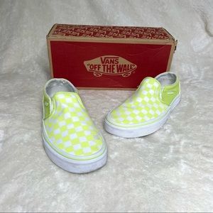 lime green checkered vans